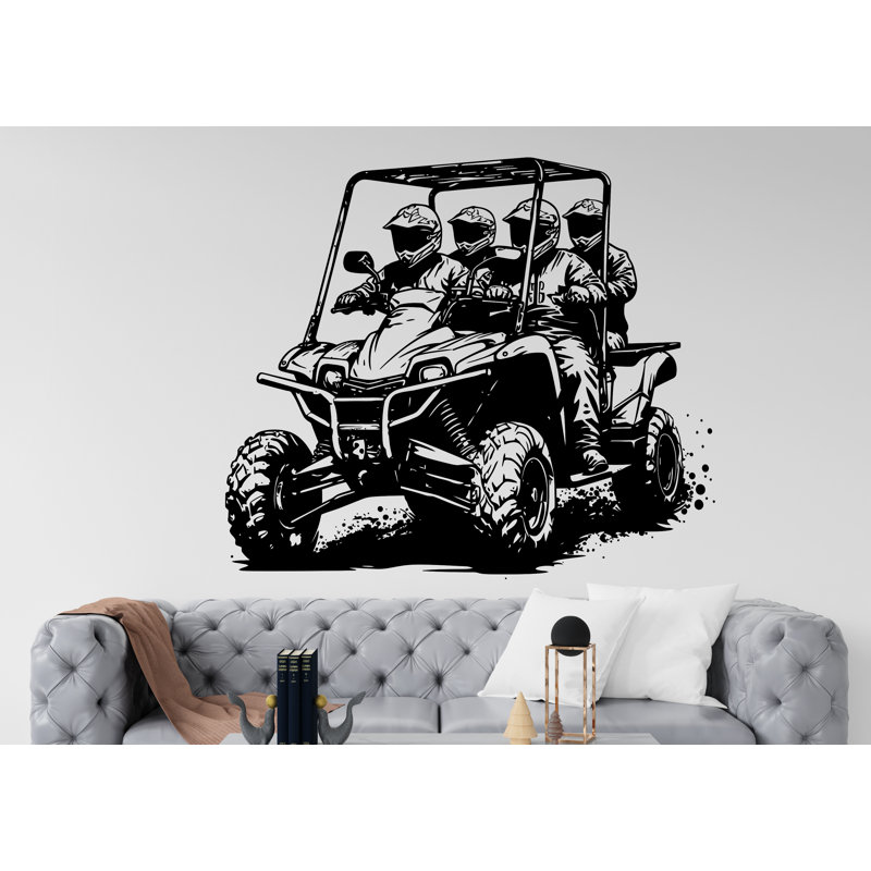 Adhésif décoratif pour quad, 4 x 4 roues, H 20 po x l 17 po, Lilas