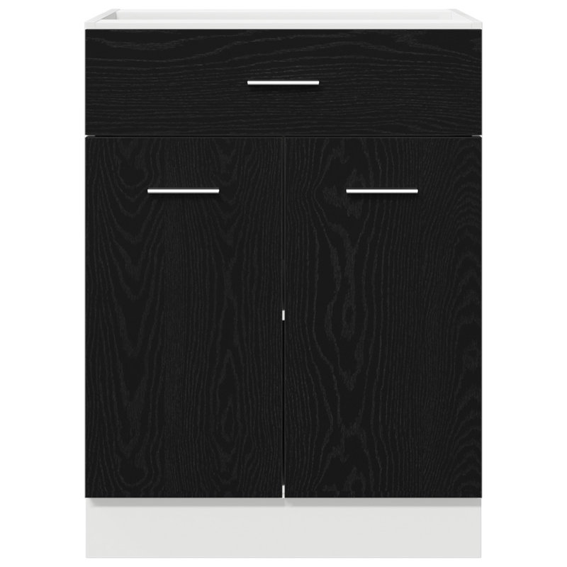 Kitchen Cabinet Black Oak Engineered Wood 46 X 81.5 Cm, 81.5cm H x 60cm W x 46cm D
