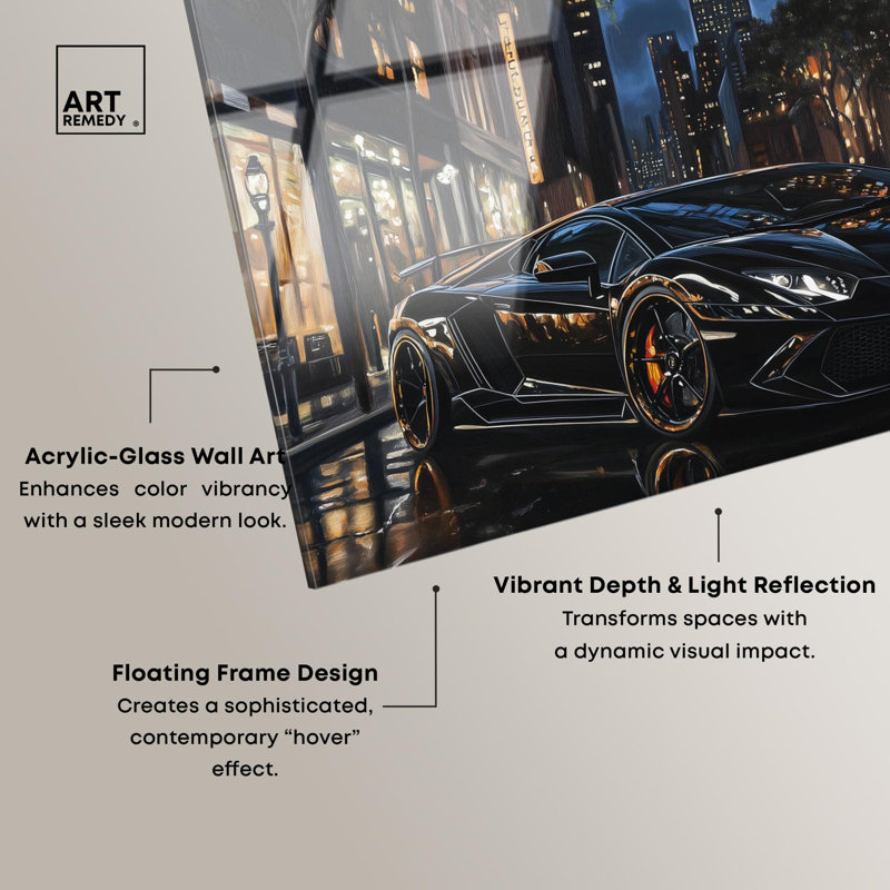 «Night Sightings in NYC», reproduction d'art acrylique par Art Remedy, H 36 po x l 54 po