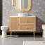 Meuble-lavabo sur pied 36 po avec lavabo, armoire en contreplaqué et 4 pieds en métal, pré-assemblé