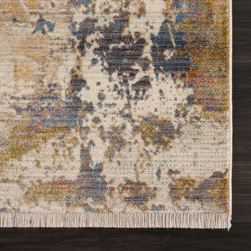 Tapis abstrait moderne délavé, Tapis de couloir 2 pi x 6 pi