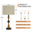 Ensemble de 2 lampes de table rondes en bois massif 23,2 "avec USB
