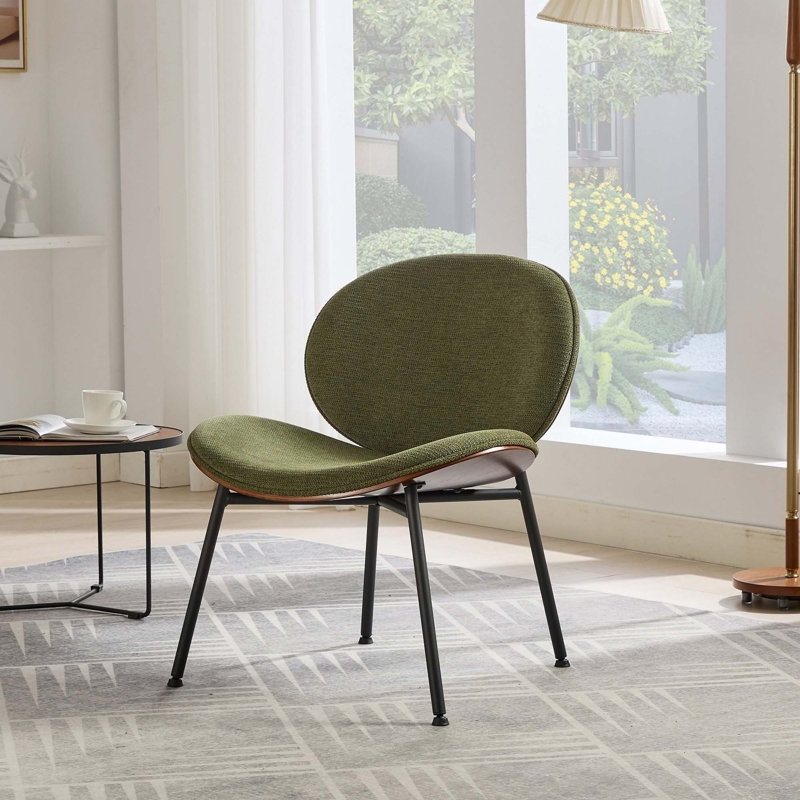 Fauteuil d'appoint rembourré Anson, Tissu vert