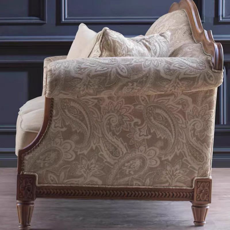 French Retro Solid Wood Sofa