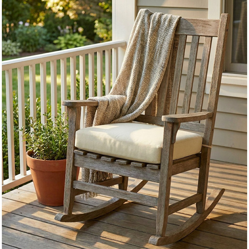Sunbrella Outdoor Solid Knife Edge Deep Seating Cushion, 23 in W x 25 in D x 5 in H, Sunbrella - Canvas Natural