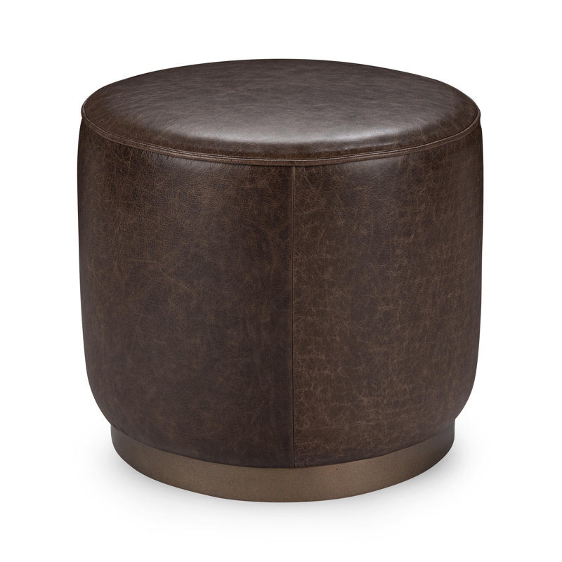 Clair Leather End Table, Dark Brown