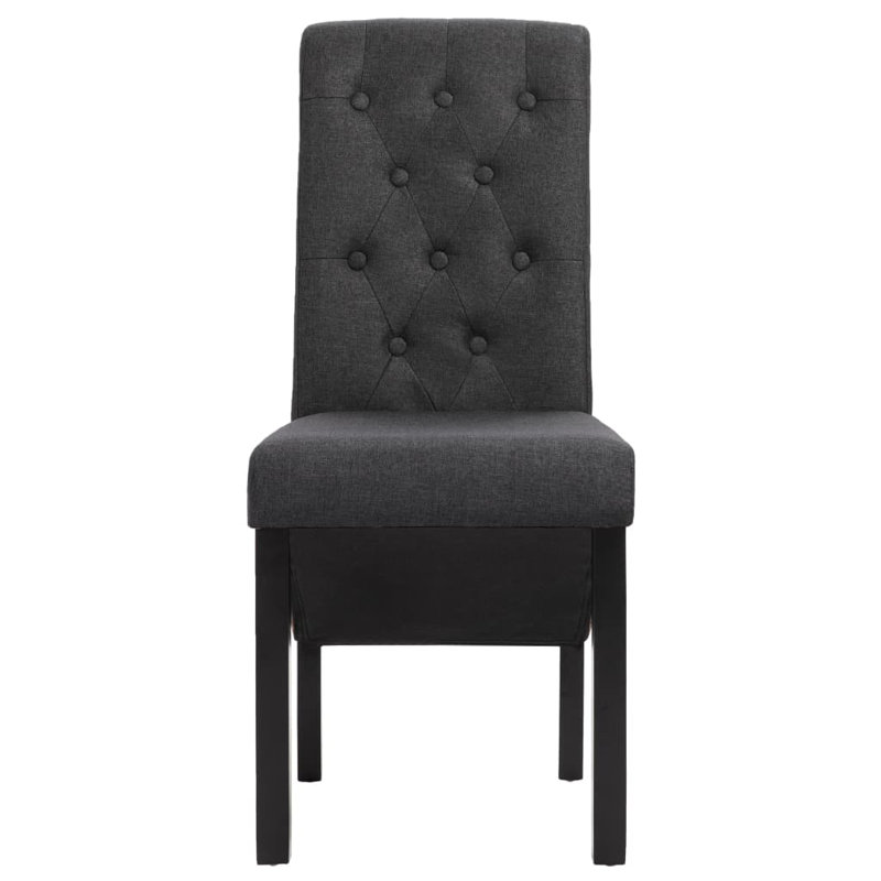Dining Chairs Side Chair with Solid Wood Legs for Home Kitchen Fabric, 6, Dark Gray