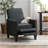 Dark Grey Linen Push Back Chair For Elegant Home Décor-1165183694