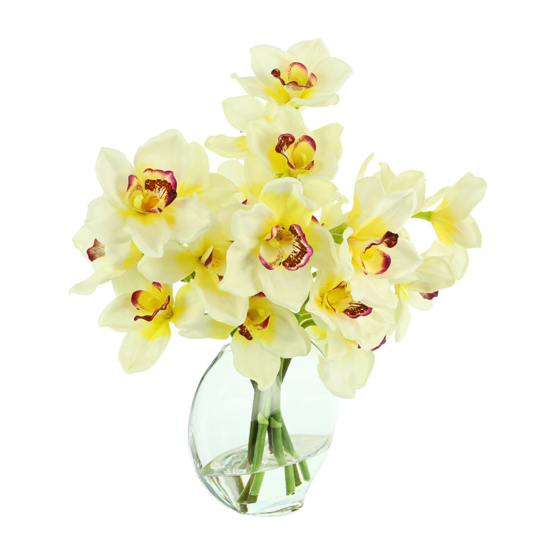 Orchid Arrangement in Mirrored Glass Vase