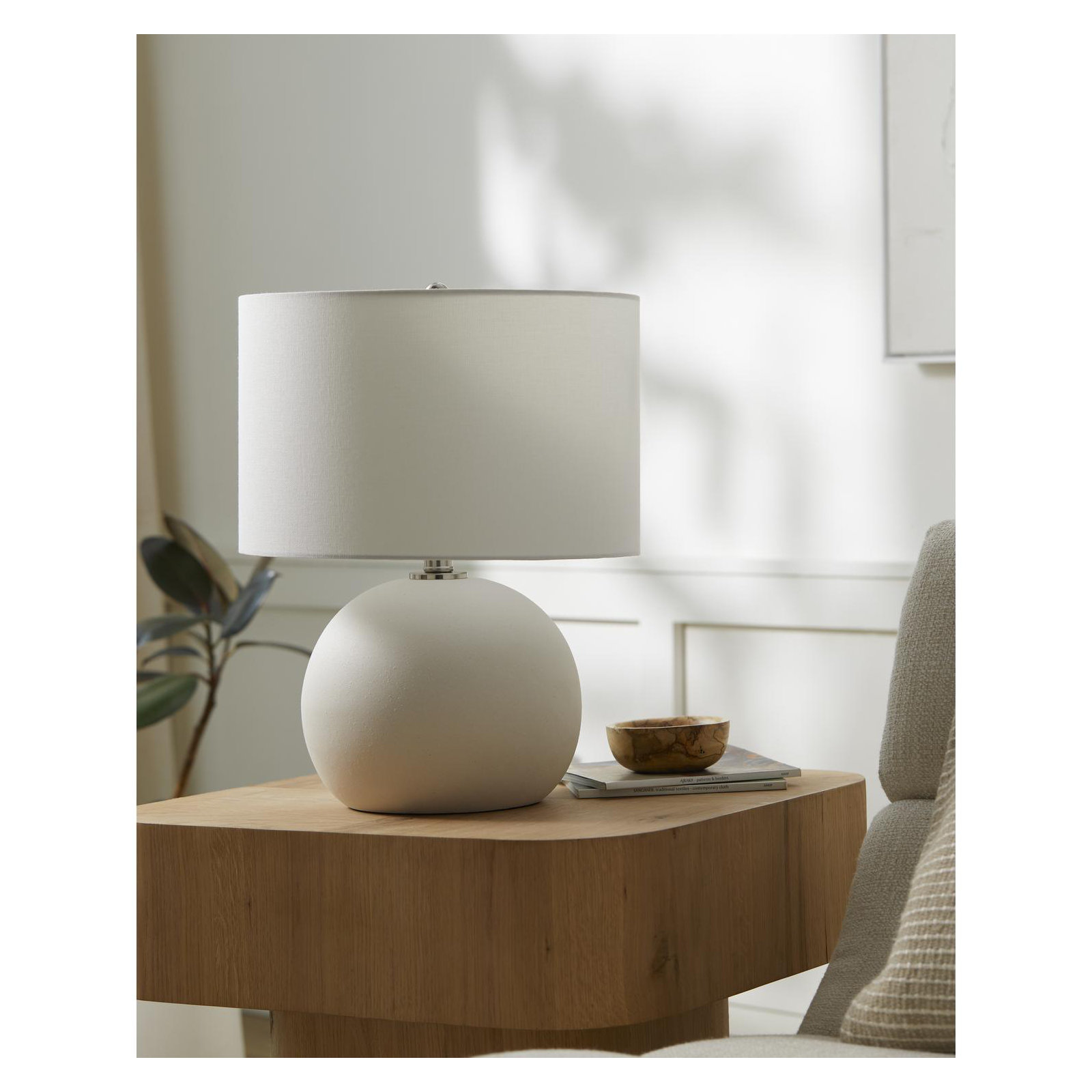 Ceramic Table Lamp, Cream