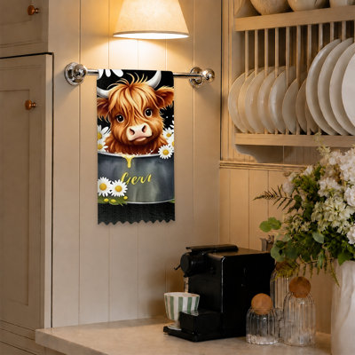  Linges de cuisine en microfibre, linges à vaisselle réutilisables absorbants, décoratifs résistants à la décoloration, 16 po x 24 po, graphique de vache noire