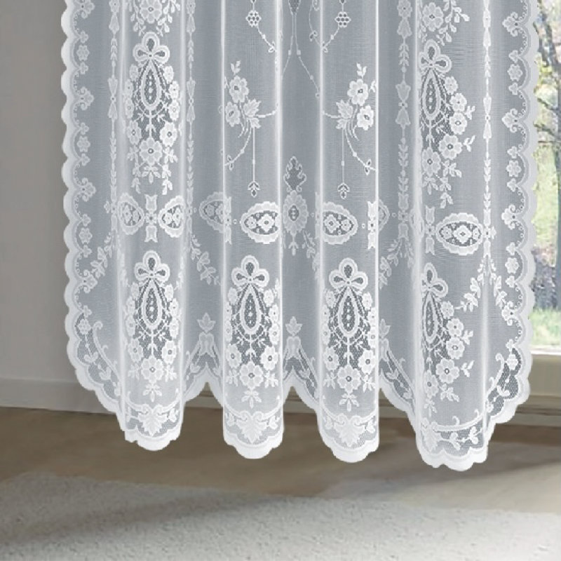 Sheer Curtain Single Panel, White, 56"W x 90"L