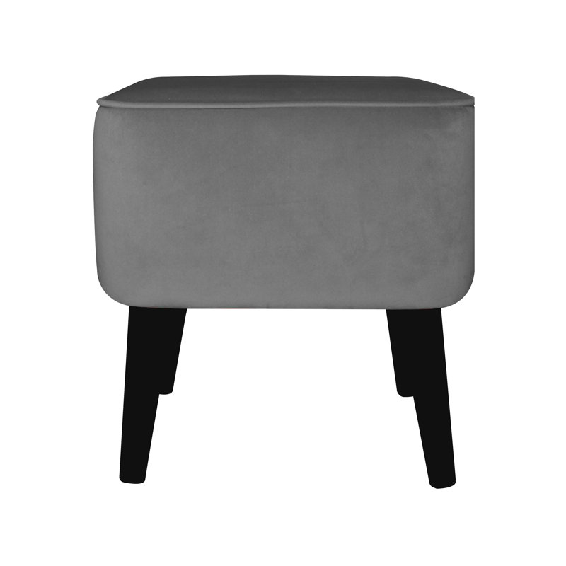 40cm Wide Square Solid Colour Standard Ottoman, Grey