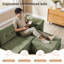 Canapé modulaire rembourré en chenille avec repose-pieds Chenille-120142509