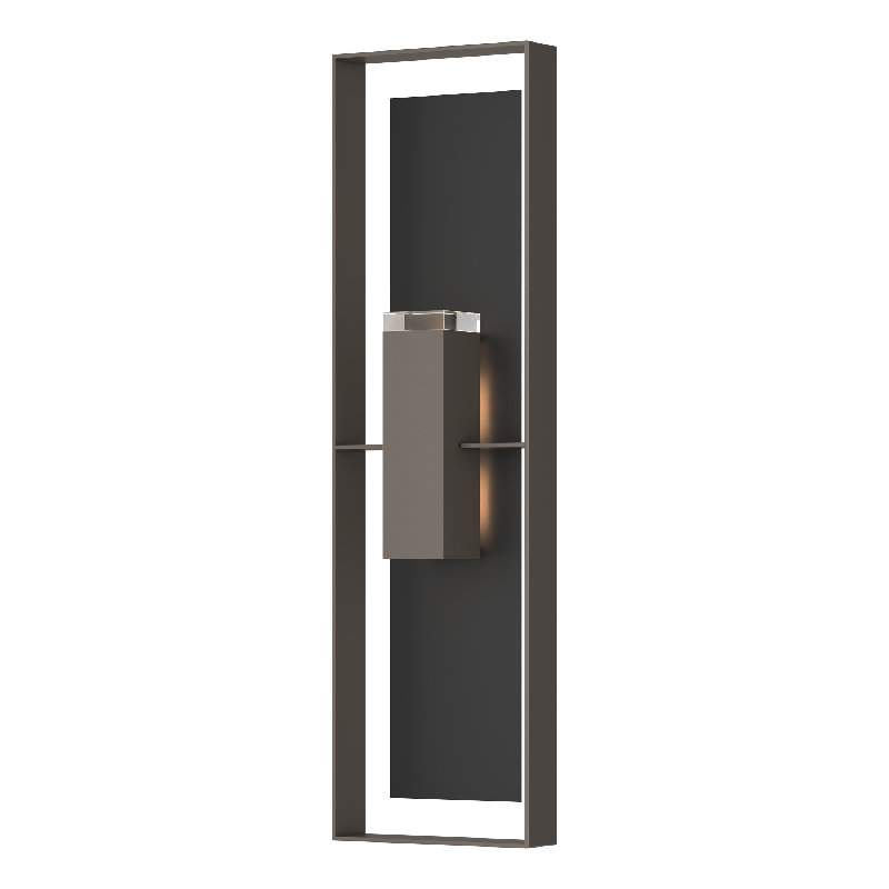 Applique murale d'extérieur encastrée Shadow Box, Fumée noire côtière, Noir bord de mer, H 45 po x l 13 po x P 5,4 po