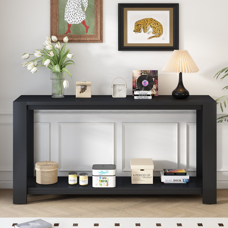 Console minimaliste avec tablette inférieure et quatre pieds, convenant au vestibule et au salon | Idée de cadeau