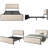 Modern Upholstered Bed Frame with Headboard & Footboard, King Size Platform Bed with Under Bed Storage, 800 lb Capacity, Beige-1858473647