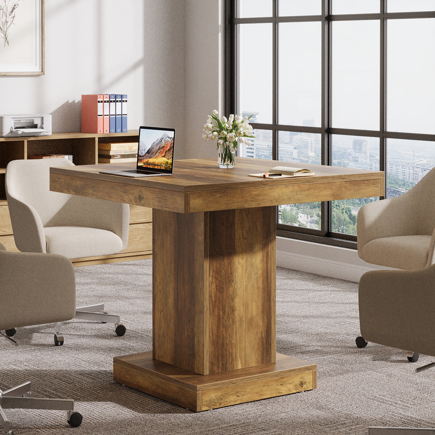 Inbox Zero 31.5" Small Square Conference Table | Wayfair