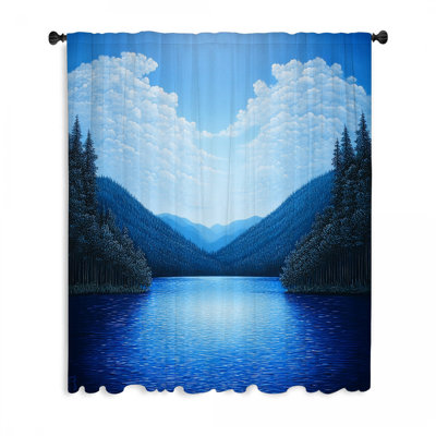 Rideaux de fenêtre, voilages naturels et voilages Mountain Lake - 1 panneau