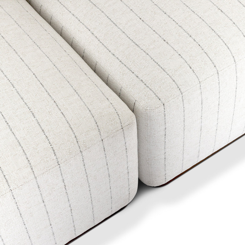 Adler Outdoor 5 - Seat Patio Sectional, Amalfi Natural/Alessi Linen, Right Hand Facing