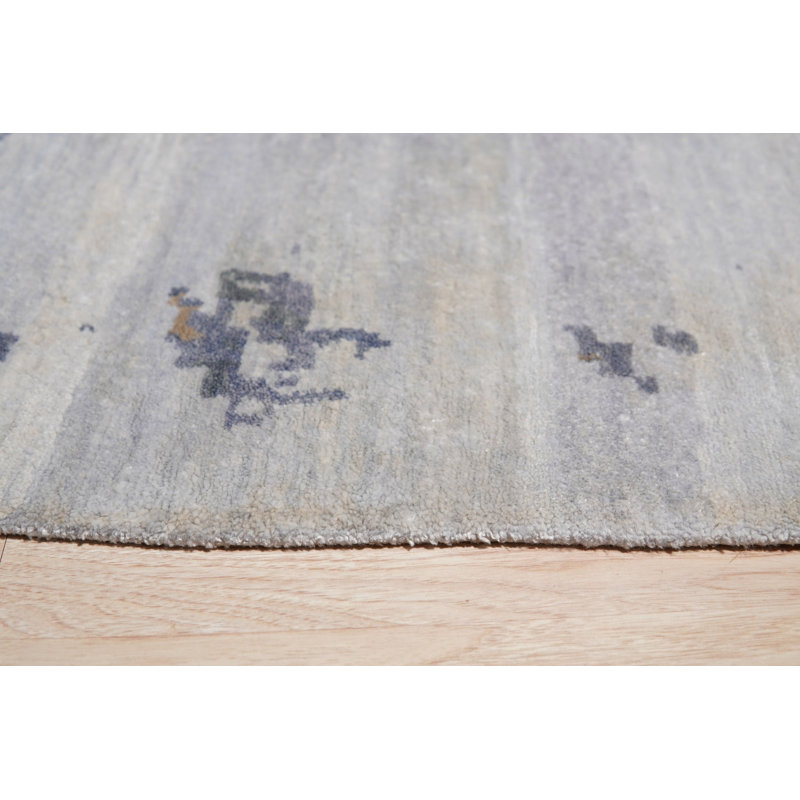 Tapis contemporain en lin noué à la main 8 x 10 po