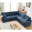 Canapé modulaire en L à 5 places avec revêtement bleu foncé et 5 coussins modulaires-918994021-918994042