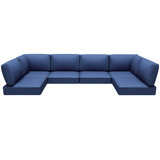 Outdoor Cushions Set Of 14 For 7 Pieces Sectional Rattan Conversation Sets,Outdoor Furniture Replacement Cushions For Patio Furniture,4-INCH Replacement Sofa Cushions