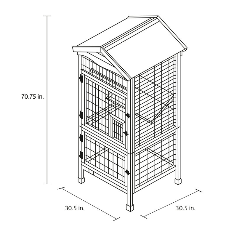 TRIXIE natura Aviary for Small Birds, Indoor Outdoor Use, 3 Front Doors, 2 Perches, Brown