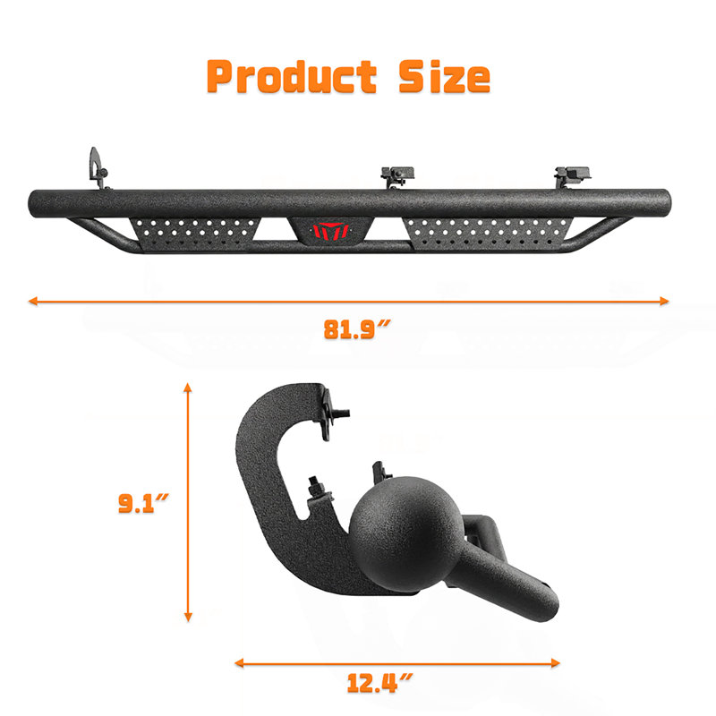 Deux marchepieds compatibles avec la Chevy Silverado GMC Sierra 1500 2007-2018; 2007-2019 2500 HD 3500HD; 2019 LN / Limitée Crew Cab Step Step Side Nerf Bars