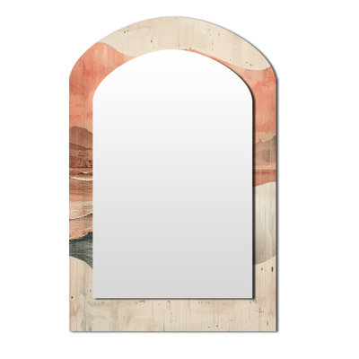 Native Horse Freedom Unbridled IV - Horse Asymmetrical Decorative Wall Mirror, Modern Arch Mirror, Printed Metal Art