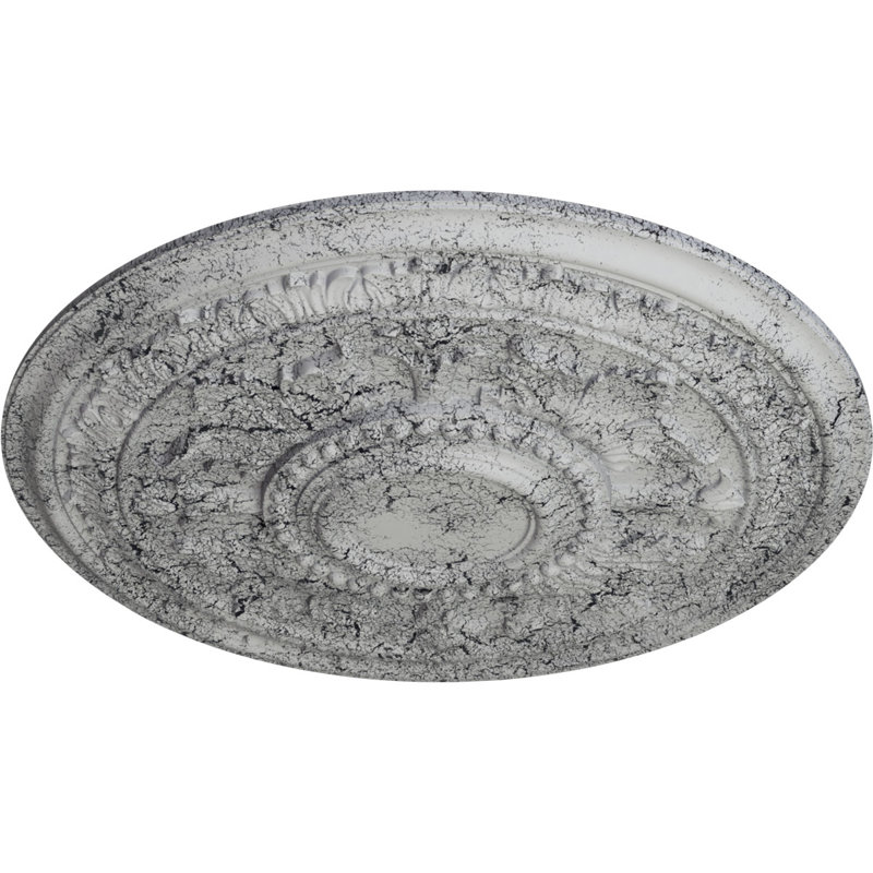 Médaillon de plafond 30 5/8 po x P 2 1/2 po Tellson (convient aux auvents jusqu'à 6 3/4 po), Blanc craquelé ultra pur