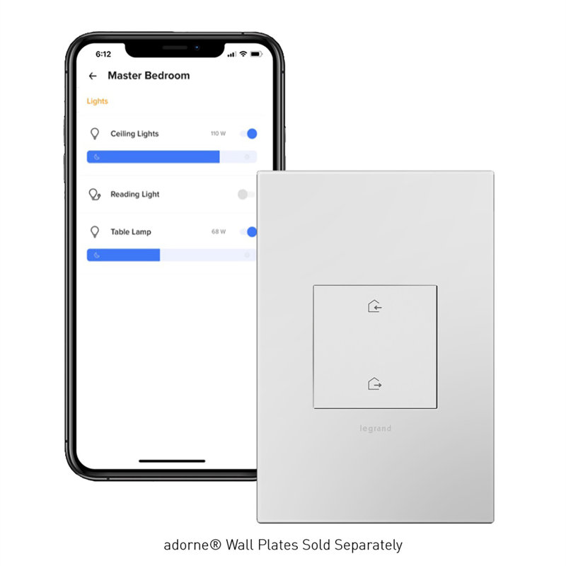Interrupteur intelligent sans fil Adorne Home / Away avec Netatmo, Blanc