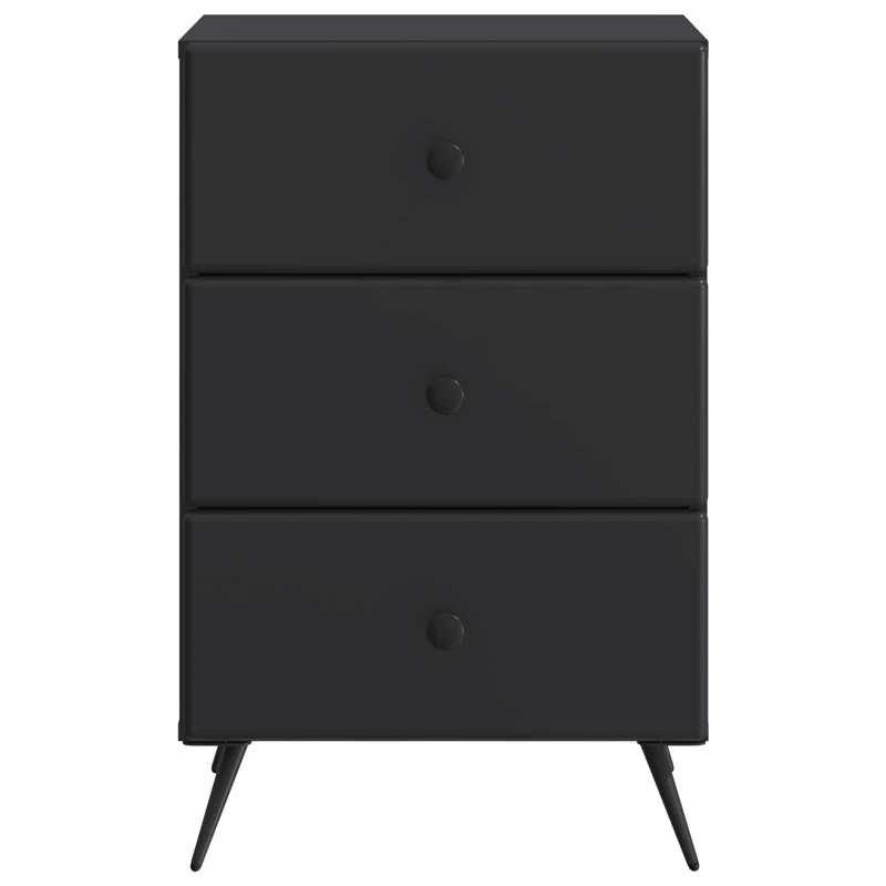 43cm W Manufactured Wood Bedside Table, Black