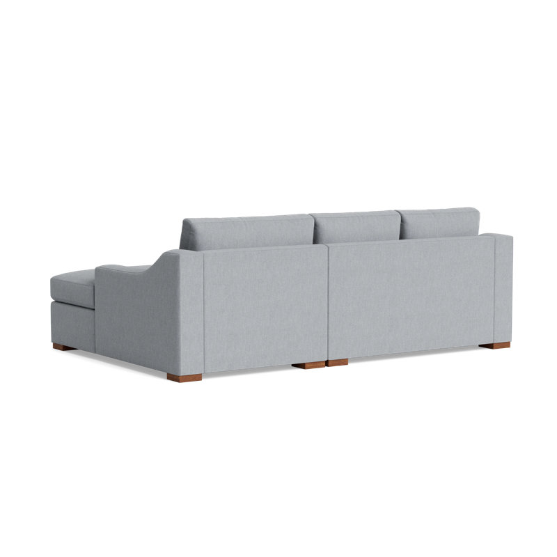 Lucca Chaise Sectional, Right Hand Facing, Performance Weave - Zinc