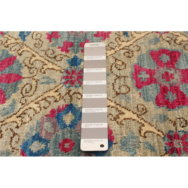 Tapis unique en laine noué à la main gris clair 3 pi 1 po x 5 pi 2 po New Age Lahore Finest Dectrick
