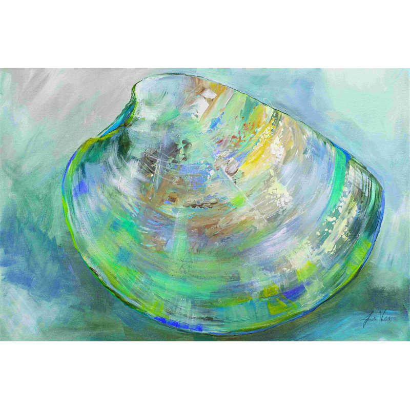 «Beach Comber I» par Jeanette Vertentes, peinture, H 8 po x l 12 po, Toile tendue