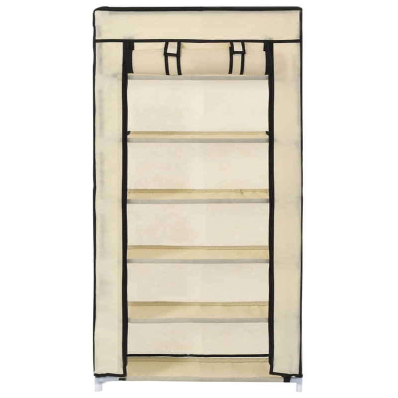 10 Pair Shoe Rack, Cream