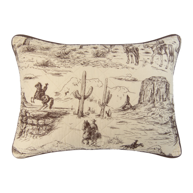 Donna Sharp Cowboy 3PC Cotton Toile Queen Quilt Set, Queen Quilt + 2 Standard Shams