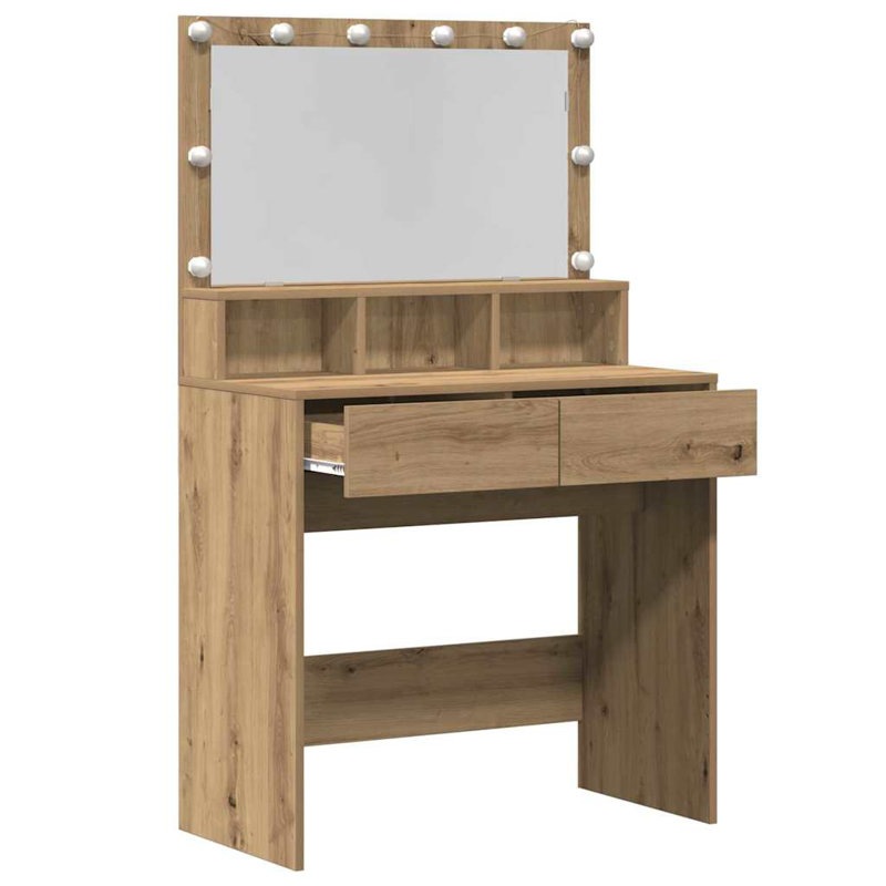 Dressing Table 80 X 41 X 134.5 Cm Engineered Wood, Oak