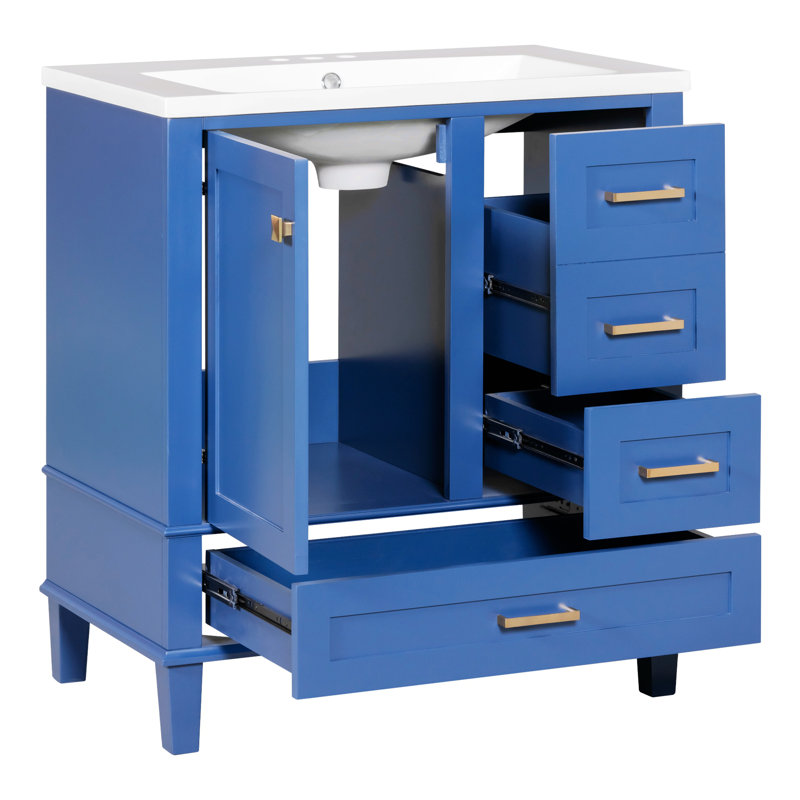 Rangement de salle de bain Sumehra, Bleu
