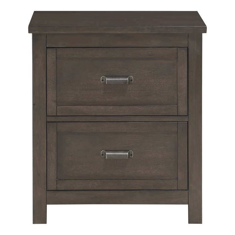 Table de chevet transitionnelle à finition cerisier foncé 1 pièce, 2 tiroirs pour la chambre à coucher, poignées coupes en bronze, sans assemblage, H 25 po x 18 po 28 po, table de chevet avec glissières à roulement avec finition, tiroirs, quincaillerie, utilisation dans la chambre à coucher,