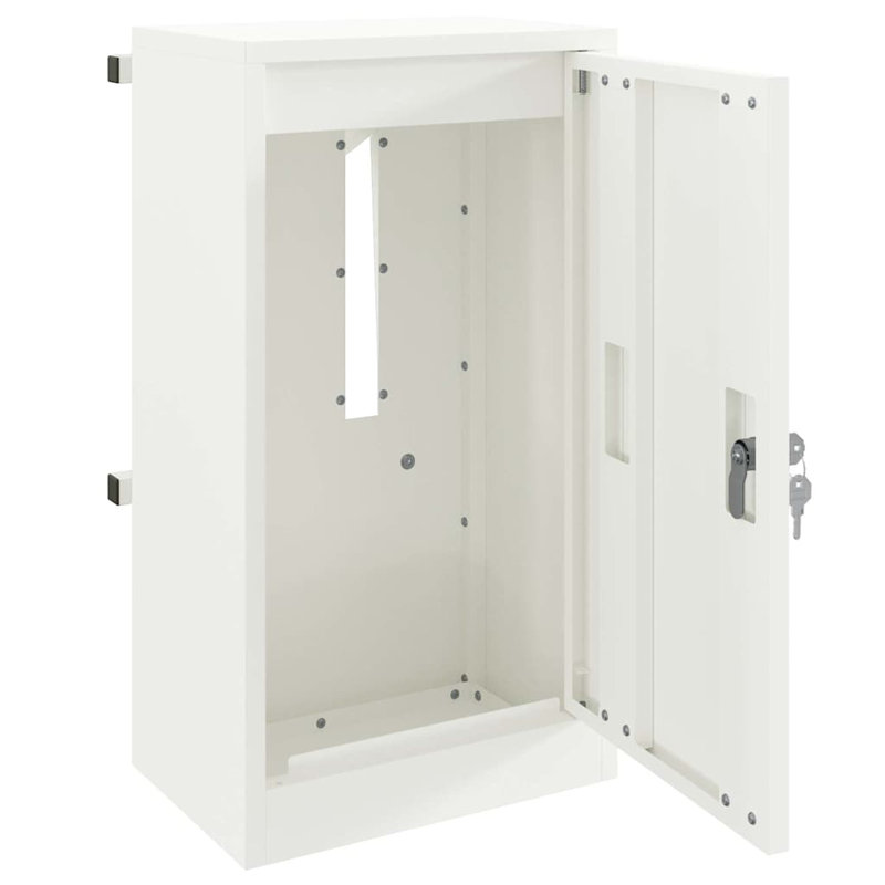Mailbox 30 X 23 X 55 Cm Steel, White