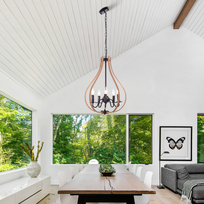 5-light Dimmable Iron Chandelier