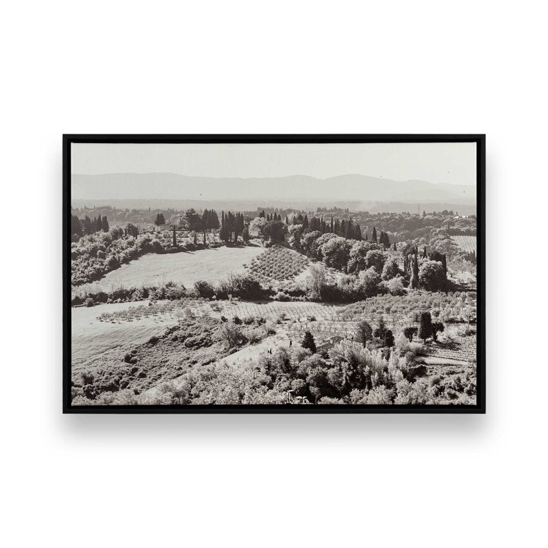 «Tuscan Hills I» par Deborah Revell, reproduction d'art, 36 W x 24 H, Black, Framed Canvas