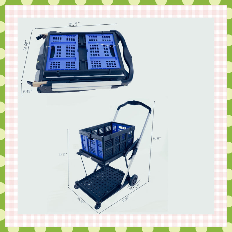 44.57'' H x 28.43'' W Utility Cart with Wheels