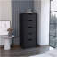 Dresser 42"H, 5 Drawers , Slim Storage Chest Of Drawers, Black-923436979