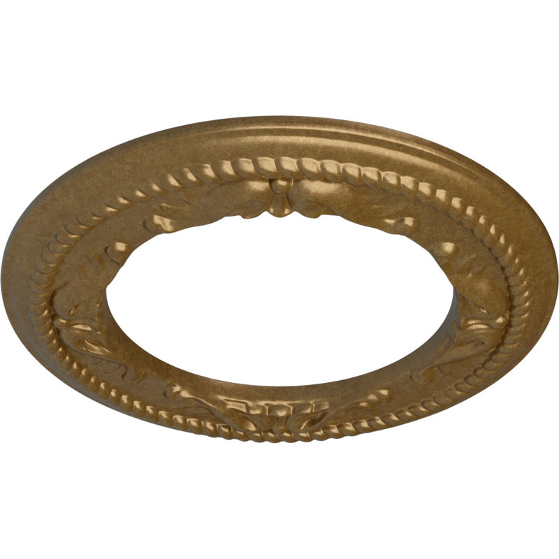 Médaillon de plafond H 12,25 po x l 12,25 po x P 0,875 po, Or pâle