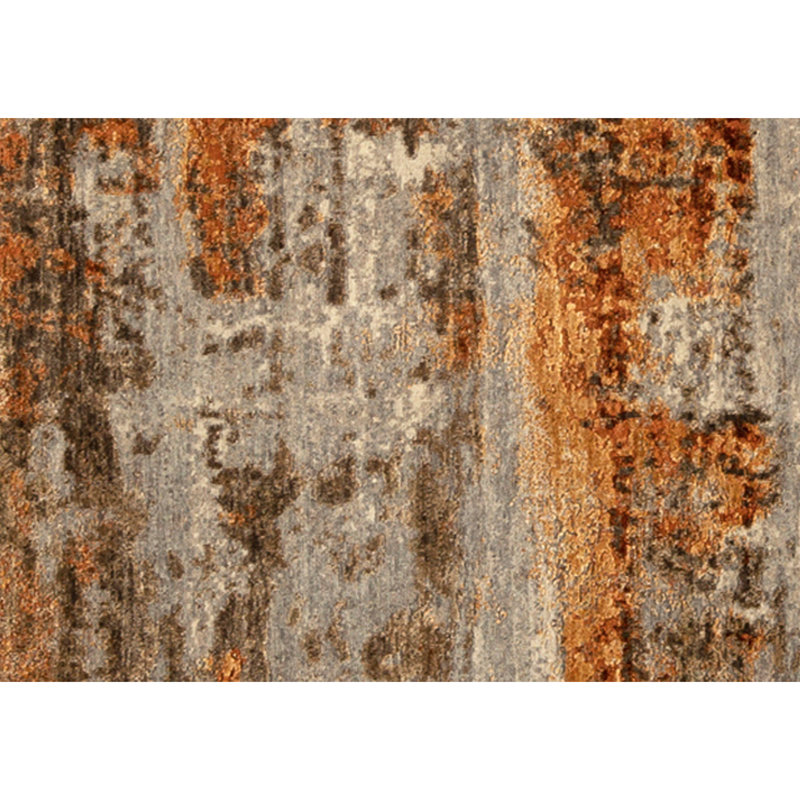 Hand Knotted Area Rug in Grey And Copper