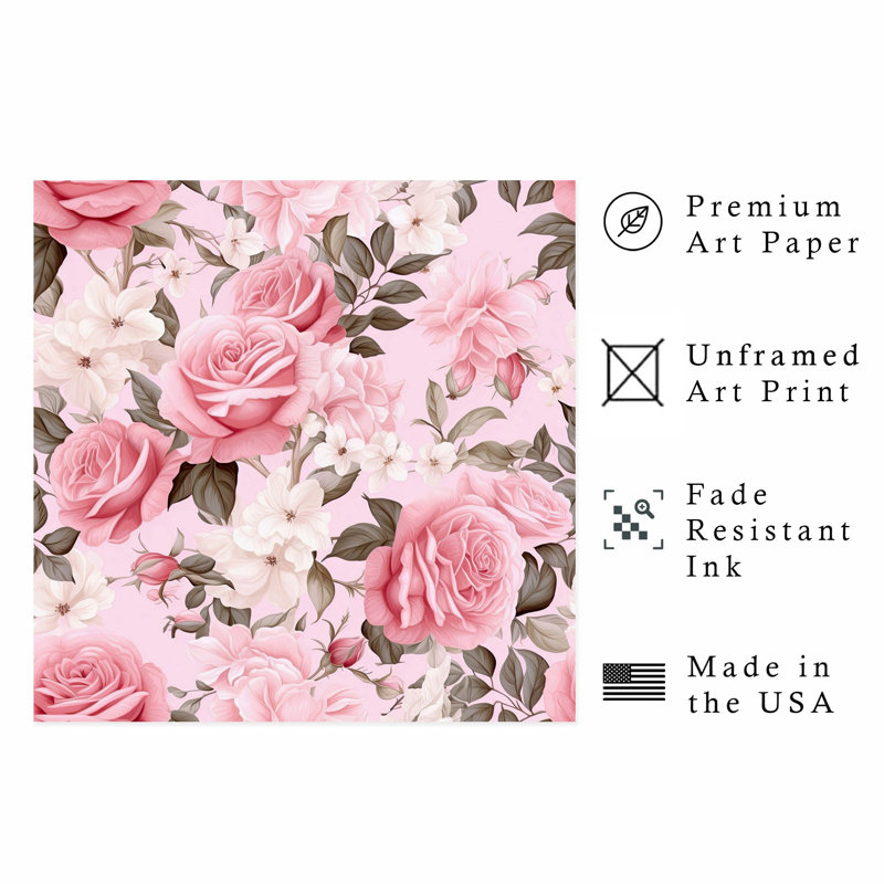Imprimé floral sans cadre floral, H 18 po x l 18 po