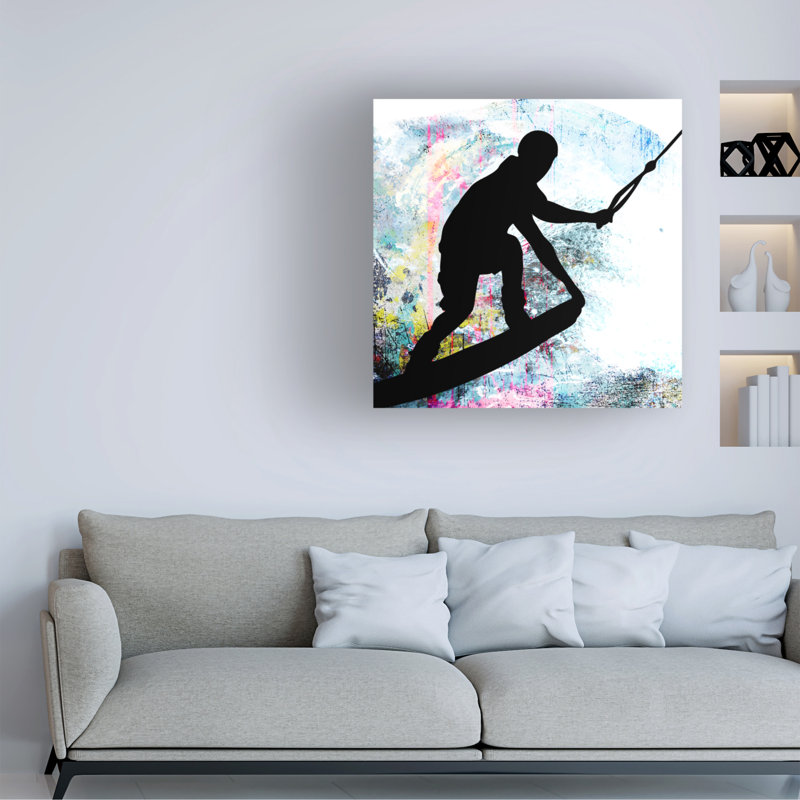 Art sur toile Lightboxjour 6 "Extreme Wakeboard", H 14 po x l 14 po x P 2 po